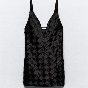 Zara Diamond Satin Effect Pleated Mini Dress